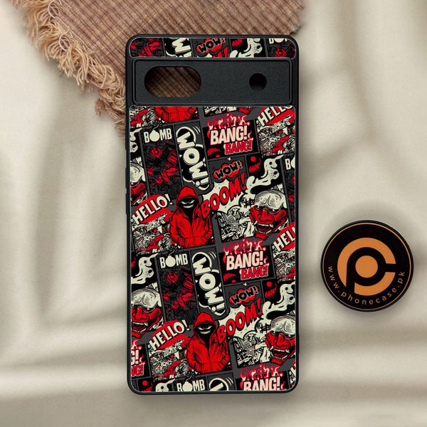 Google Pixel 6a - Boom Red - Premium Metal Printed Soft Bumper Shock Proof Case