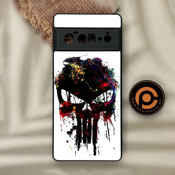 Google Pixel 6 Pro - Punisher Skull Design - Premium Metal Printed Soft Bumper Shock Proof Case