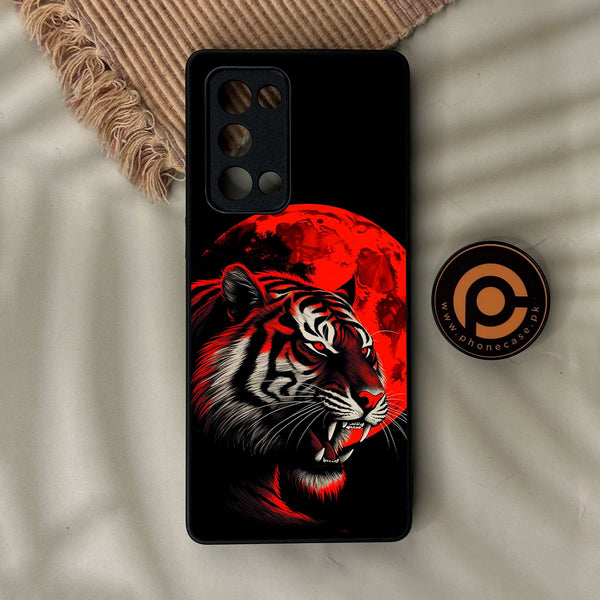 Oppo Reno 6 Pro Plus - Tiger 2.0 Design 8 - Premium Metal Printed Soft Bumper Shock Proof Case