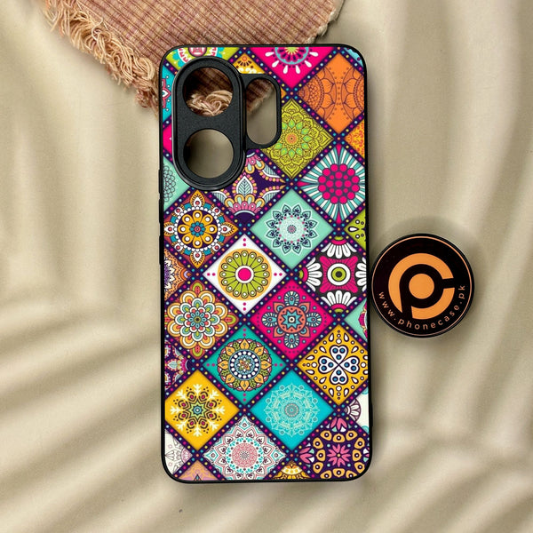Vivo V60 - Mandala Art Design - Premium Metal Printed Soft Bumper Shock Proof Case