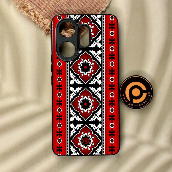 Vivo V60 - Ajrak Design 1 - Premium Metal Printed Soft Bumper Shock Proof Case
