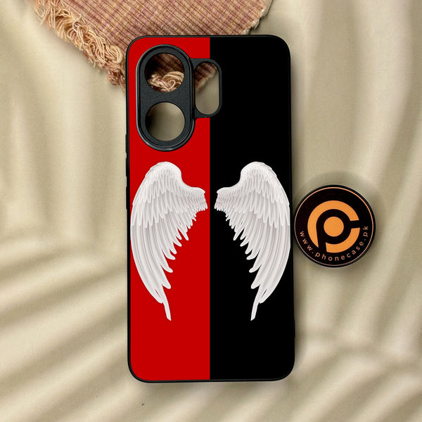 Vivo V60 - Angel 2.0 Design 4 - Premium Metal Printed Soft Bumper Shock Proof Case