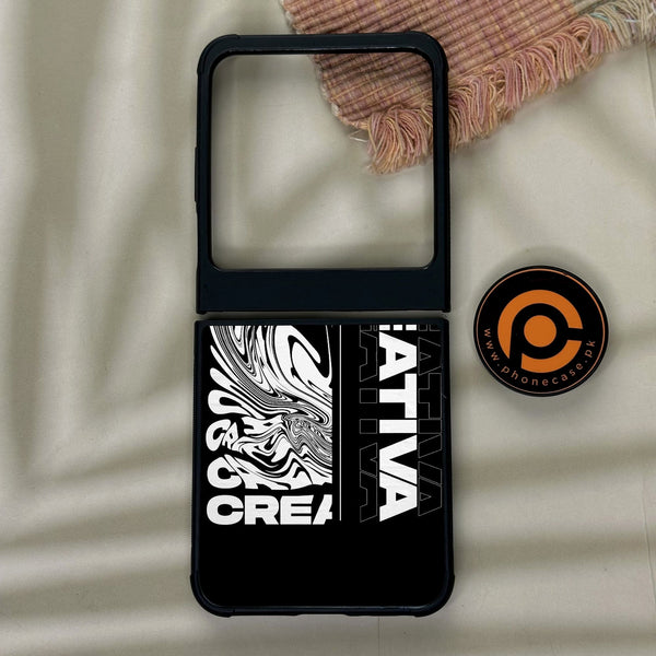 Motorola Razr 50 - Creative - Premium Metal Printed Soft Bumper Shock Proof Case
