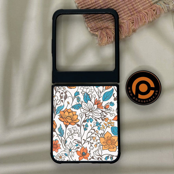Motorola Razr 50 - Floral Series Design 9 - Premium Metal Printed Soft Bumper Shock Proof Case