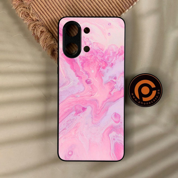 Vivo Y11d - Pink Design 6 - Premium Metal Printed Soft Bumper Shock Proof Case