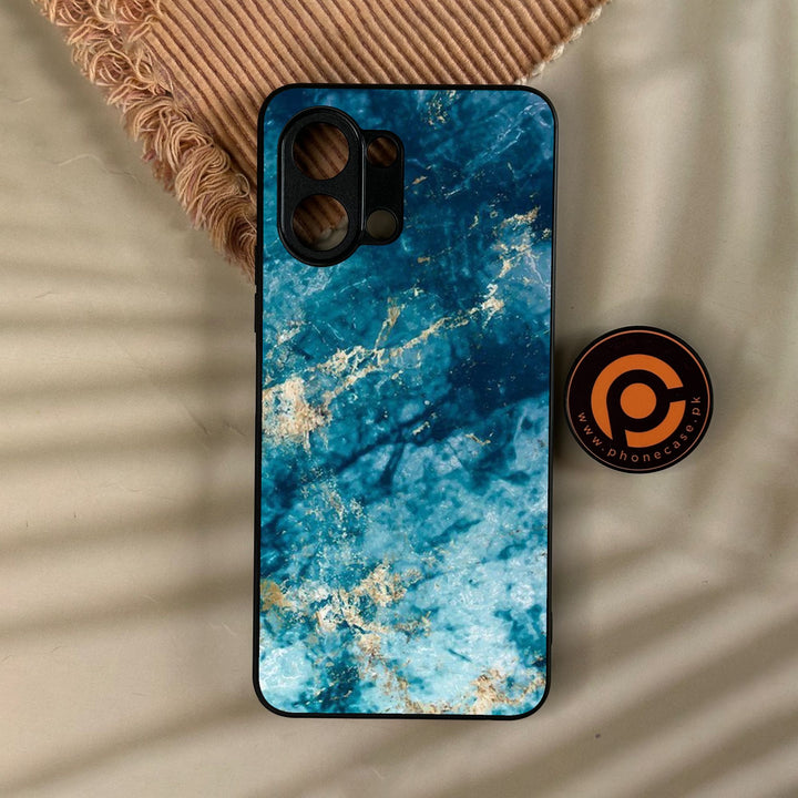 Tecno Spark Go 3 - Blue Marble Design 4 - Premium Metal Printed Soft Bumper Shock Proof Case