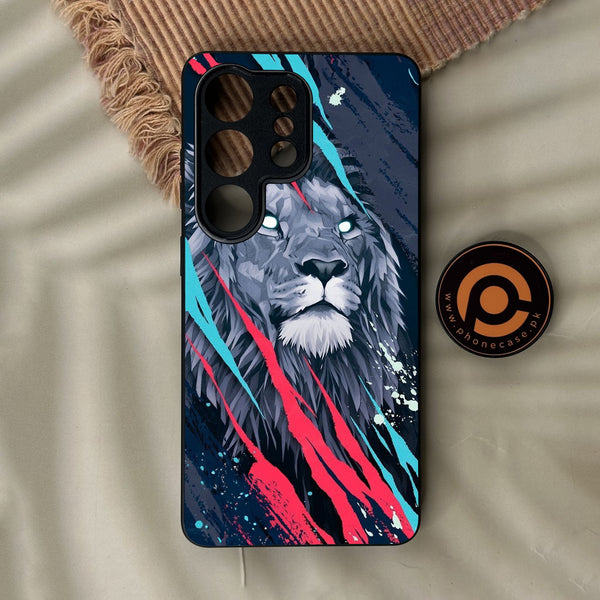 Samsung Galaxy S26 Ultra - Abstract Animated Lion - Premium Metal Printed Soft Bumper Shock Proof Case