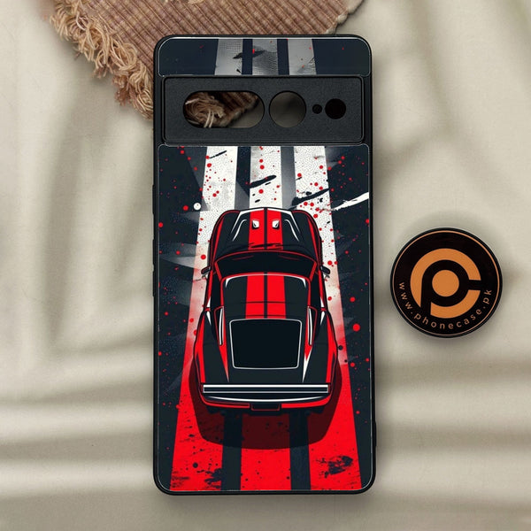 Google Pixel 7 Pro - Top-Down Track - Premium Metal Printed Soft Bumper Shock Proof Case