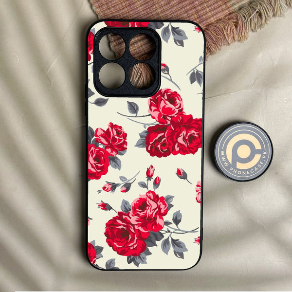 Honor X8b - Floral Series Design 8 - Premium Metal Printed Soft Bumper Shock Proof Case