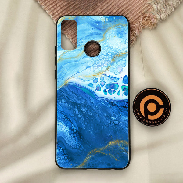 Honor 9X Lite - Blue 2.0 Design 5 - Premium Metal Printed Soft Bumper Shock Proof Case