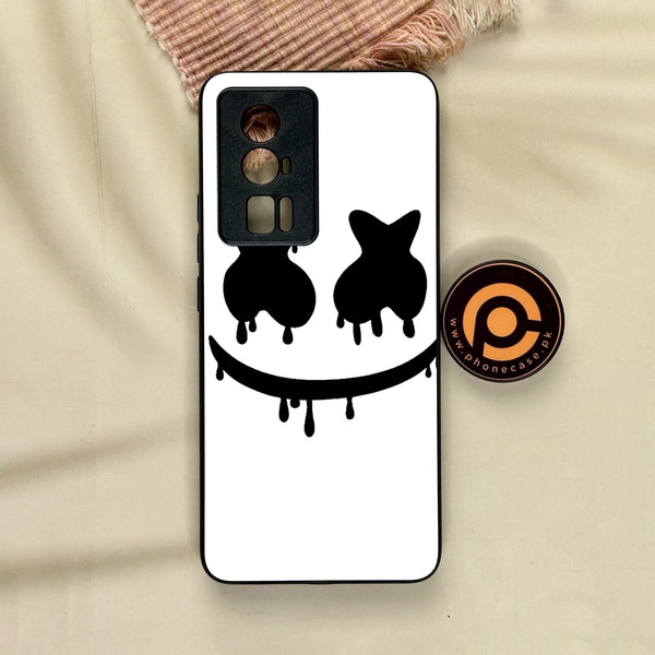 Xiaomi Redmi K60 Pro - Marshmello Face - Premium Metal Printed Soft Bumper Shock Proof Case