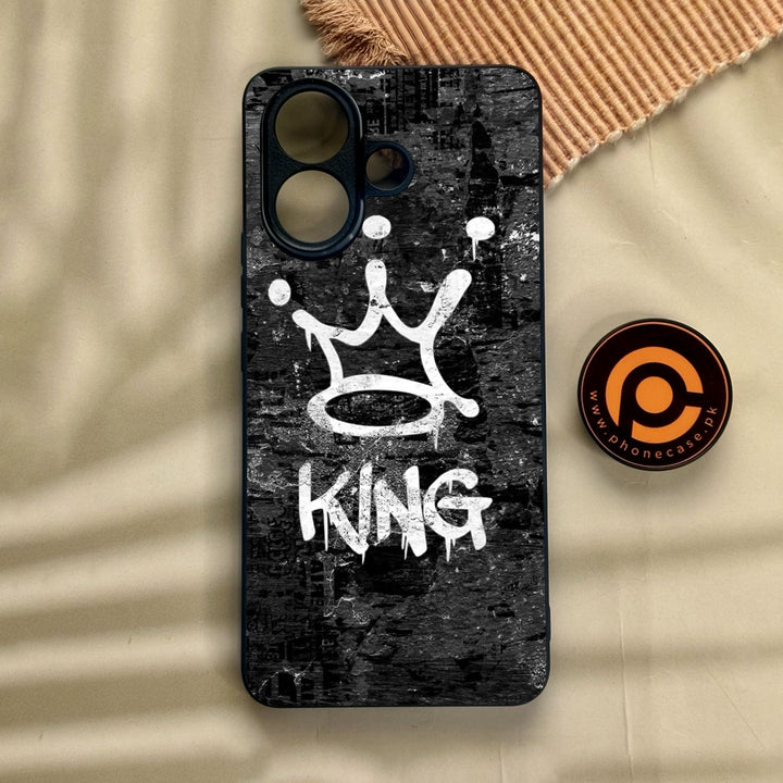 Vivo V60 Lite  - King Design 8 - Premium Metal Printed Soft Bumper Shock Proof Case