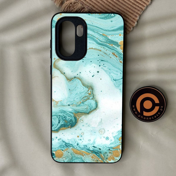 OnePlus 15R - Aqua Blue Marble Design - Premium Metal Printed Soft Bumper Shock Proof Case