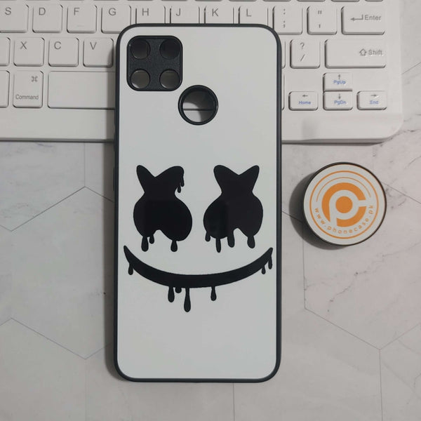 Realme C12/C25/C25s/Narzo 30A - Marshmello Face - Premium Printed Glass soft Bumper shock Proof Case CS-24358