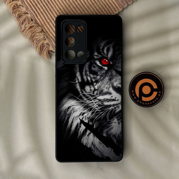 Oppo Reno 6 Pro Plus - Tiger Design 7 - Premium Metal Printed Soft Bumper Shock Proof Case