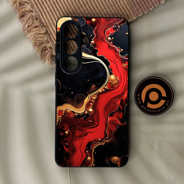 Samsung Galaxy S26 Plus - Red Gold Marble - Premium Metal Printed Soft Bumper Shock Proof Case