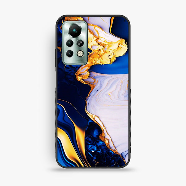 Infinix Note 11 Pro - Blue Golden Marble - Premium Metal Printed Soft Bumper Shock Proof Case