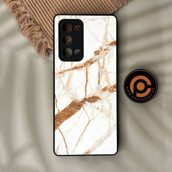 Oppo Reno 6 Pro Plus - White Design 4 - Premium Metal Printed Soft Bumper Shock Proof Case