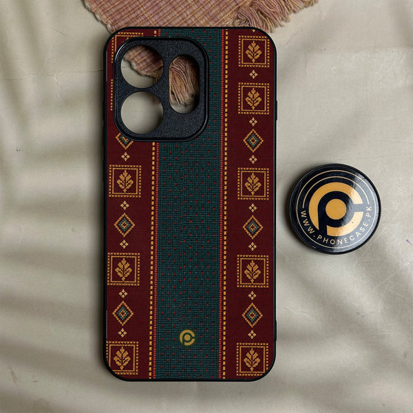 Oppo Reno 16 - Classic Weave Design 12 - Premium Metal Printed Soft Bumper Shock Proof Case