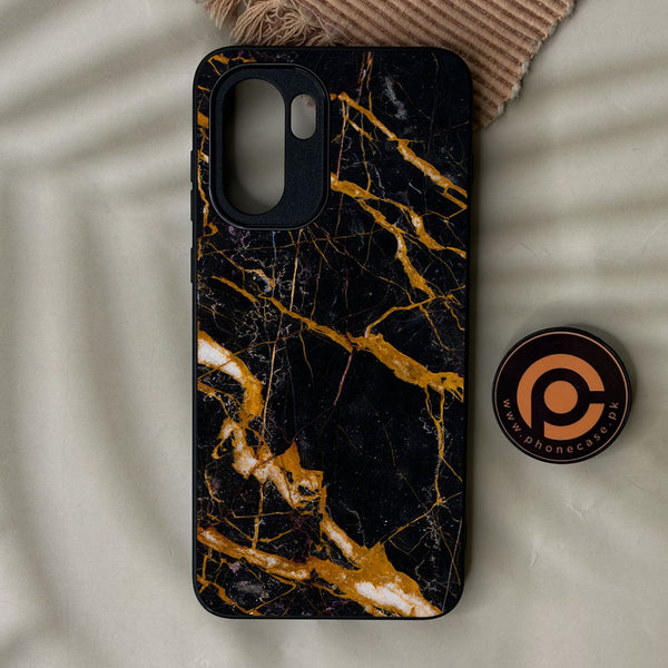 OnePlus 15R - Golden Black Marble - Premium Metal Printed Soft Bumper Shock Proof Case