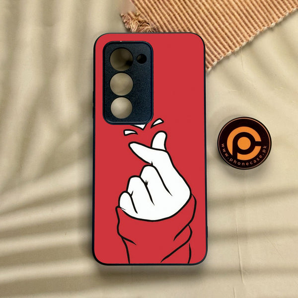 Xiaomi Redmi 15 - Finger Heart Bts - Premium Metal Printed Soft Bumper Shock Proof Case