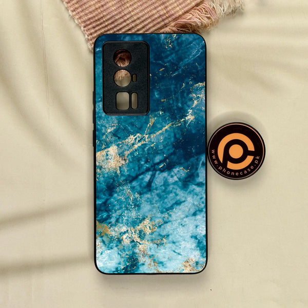 Xiaomi Redmi K60 Pro - Blue Marble Design 4 - Premium Metal Printed Soft Bumper Shock Proof Case