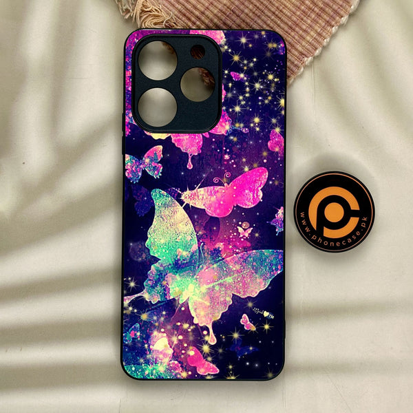 Realme Note 70 - Butterflies Design 9 - Premium Metal Printed Soft Bumper Shock Proof Case