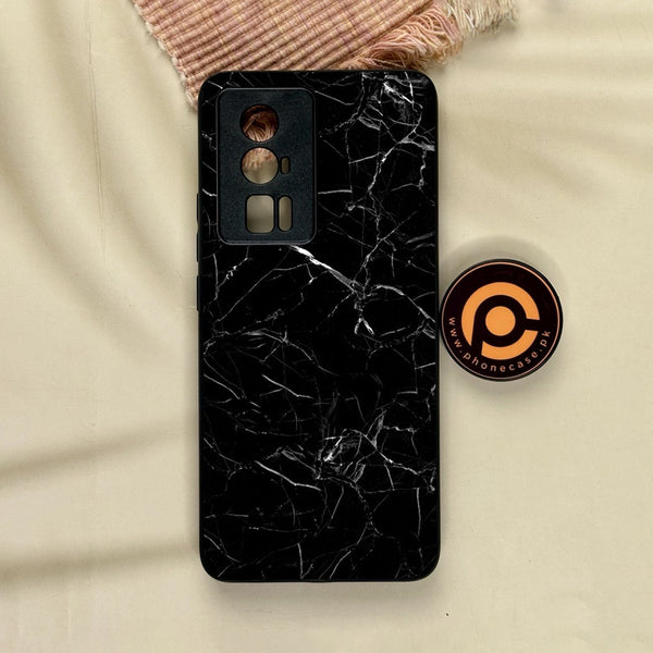 Xiaomi Redmi K60 Pro - Black Marble Design 1 - Premium Metal Printed Soft Bumper Shock Proof Case