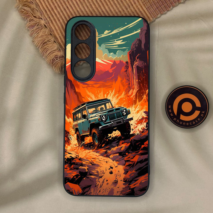 Vivo V70 FE - Jeep Offroad - Premium Metal Printed Soft Bumper Shock Proof Case