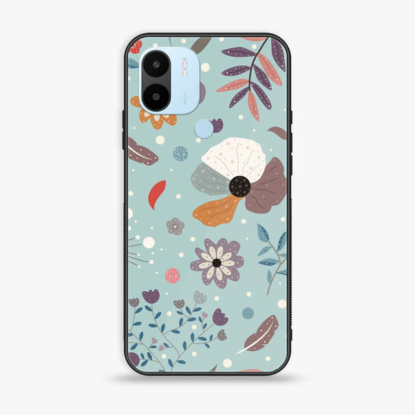 Xiaomi Redmi A1 Plus - Floral Series Design 5 - Premium Printed Glass soft Bumper Shock Proof Case