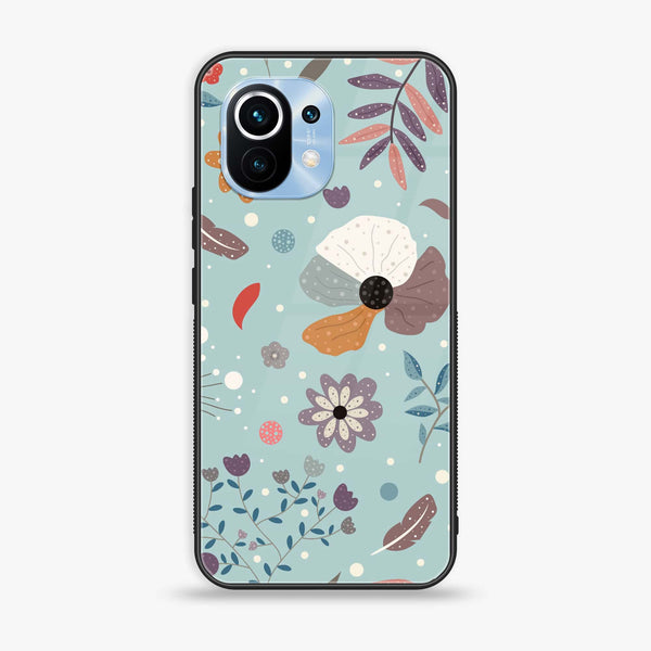Xiaomi 11 Lite 5G NE - Floral Series Design 5 - Premium Printed Glass soft Bumper Shock Proof Case