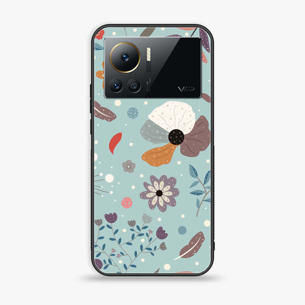 Infinix Note 12 VIP - Floral Series Design 5 - Premium Printed Glass soft Bumper Shock Proof Case