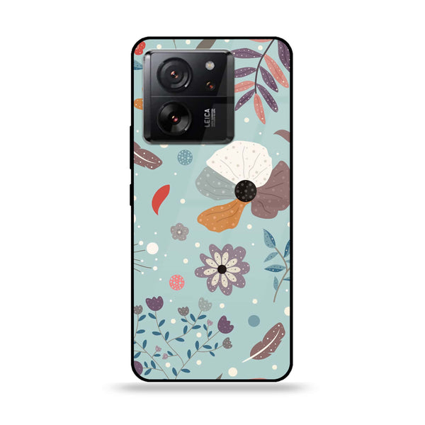 Xiaomi 13T - Floral Series Design 5 - Premium Printed Glass soft Bumper Shock Proof Case