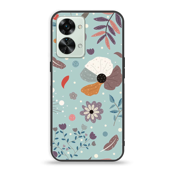 OnePlus Nord 2T 5G - Floral Series Design 5 - Premium Metal Printed soft Bumper Shock Proof Case