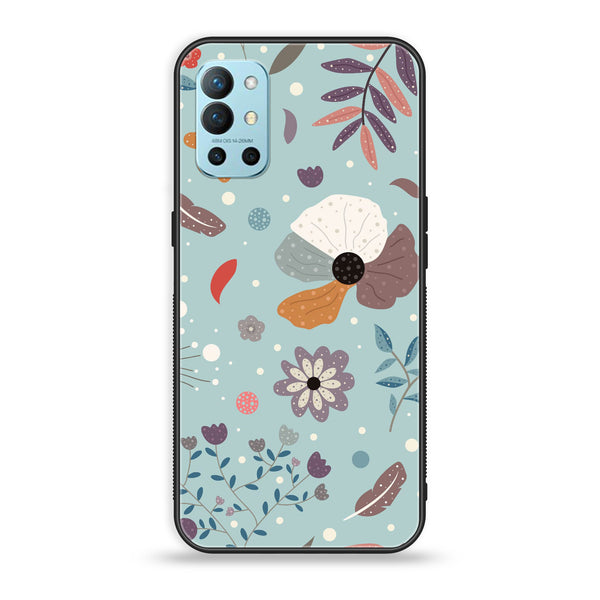 OnePlus 9R - Floral Series Design 5 - Premium Printed Glass soft Bumper Shock Proof Case