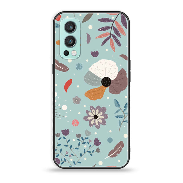 OnePlus Nord 2 5G - Floral Series Design 5 - Premium Printed Glass soft Bumper Shock Proof Case
