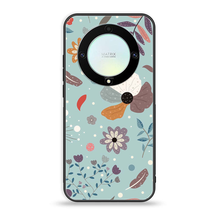 HONOR X9A - Floral Series Design 5 - Premium Printed Glass soft Bumper Shock Proof Case