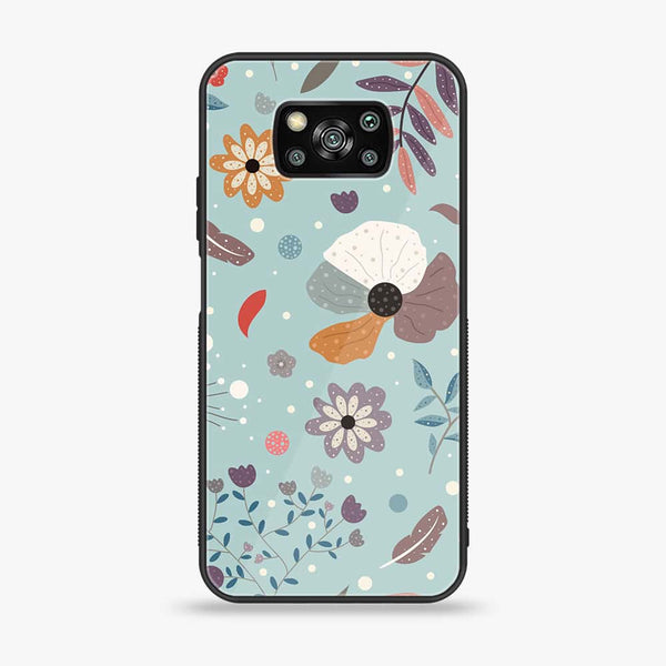 Xiaomi Poco X3 - Floral Series Design 5 - Premium Printed Glass soft Bumper Shock Proof Case