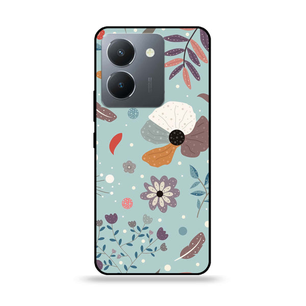 Vivo Y36 - Floral Series Design 5 - Premium Printed Glass soft Bumper Shock Proof Case CS-47465