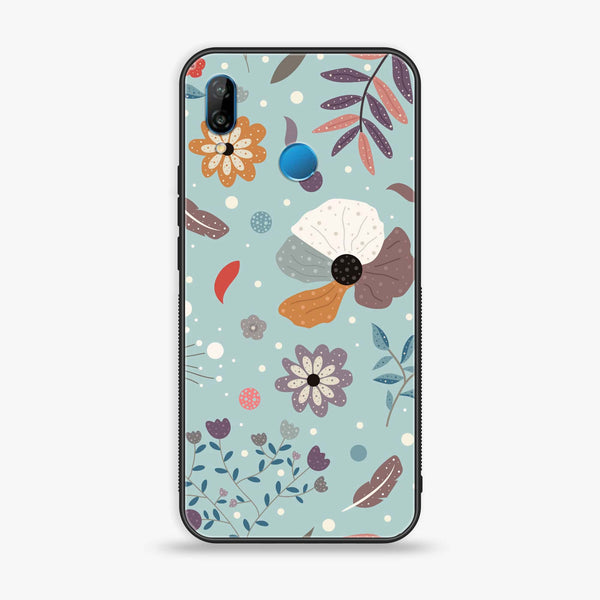 Huawei P20 lite - Floral Series Design 5 - Premium Printed Glass soft Bumper Shock Proof Case CS-50185