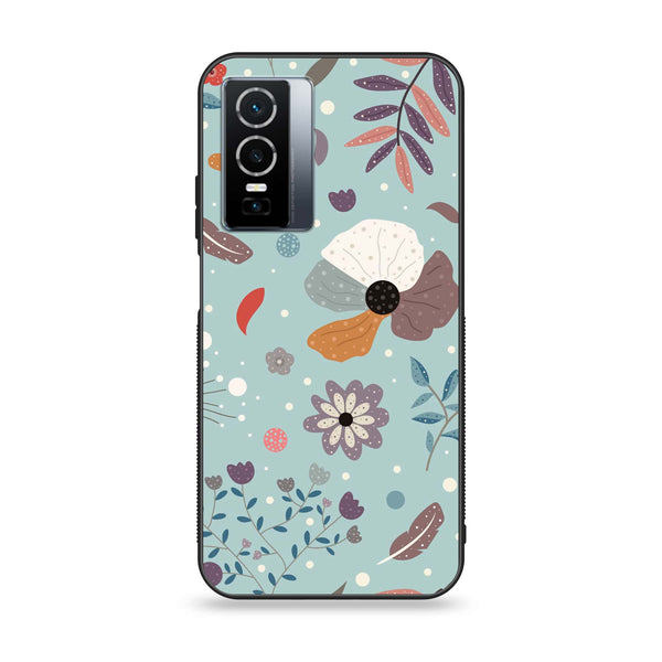 Vivo Y76 5g - Floral Series Design 5 - Premium Printed Glass soft Bumper shock Proof Case