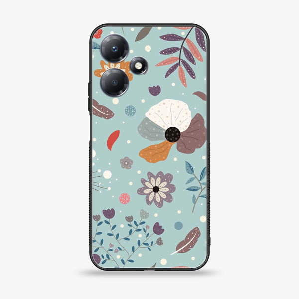 Infinix Hot 30 Play - Floral Series Design 5 - Premium Metal Printed soft Bumper shock Proof Case CS-47287