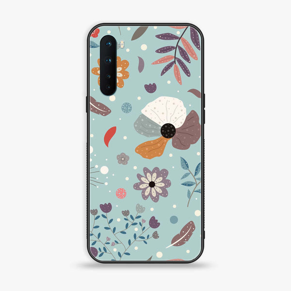 OnePlus Nord - Floral Series Design 5 - Premium Printed Glass soft Bumper Shock Proof Case