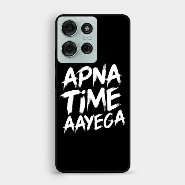 Motorola Moto G75 - Apna Time Ayega - Premium Metal Printed Soft Bumper Shock Proof Case