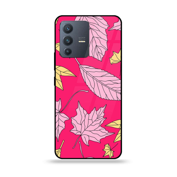 Vivo V23 5G - Floral Series Design 6 - Premium Printed Glass soft Bumper Shock Proof Case