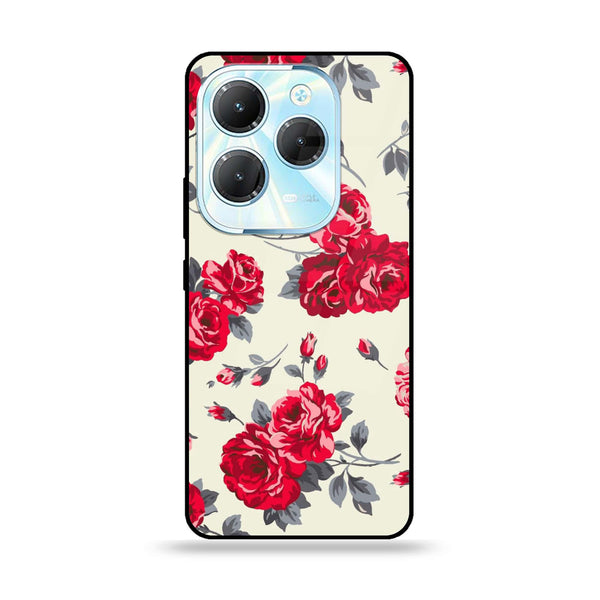 Infinix Hot 40 Pro / Hot 40  - Floral Series Design 8 - Premium Metal Printed soft Bumper Shock Proof Case CS-8070