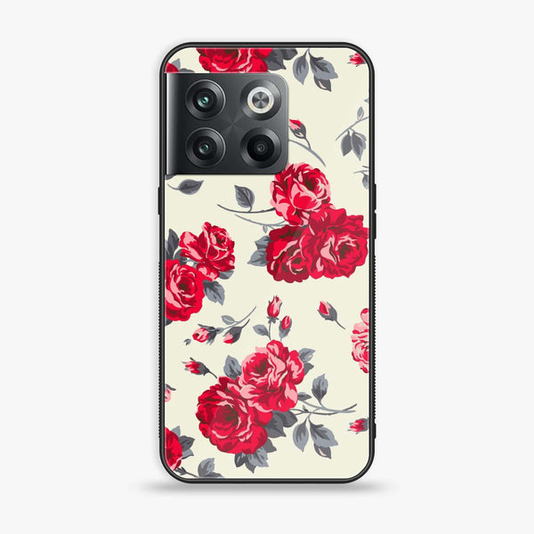Oneplus 10T - Floral Series Design 8 - Premium Printed Glass soft Bumper Shock Proof Case