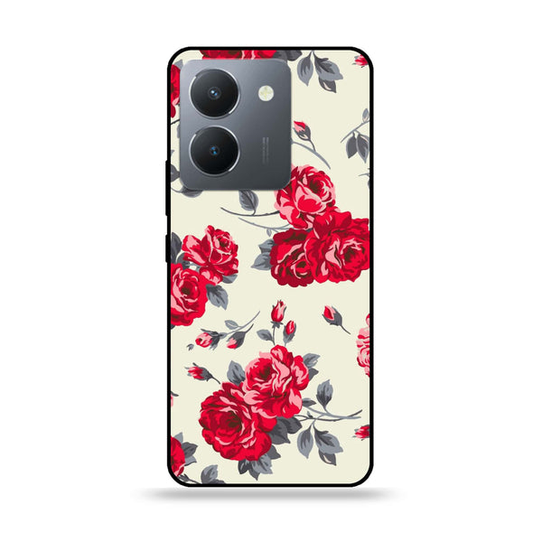 Vivo Y36 - Floral Series Design 8 - Premium Printed Glass soft Bumper Shock Proof Case