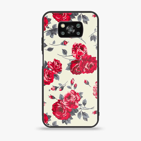 Xiaomi Poco X3 - Floral Series Design 8 - Premium Printed Glass soft Bumper Shock Proof Case