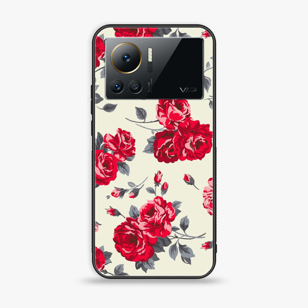 Infinix Note 12 VIP - Floral Series Design 8 - Premium Printed Glass soft Bumper Shock Proof Case